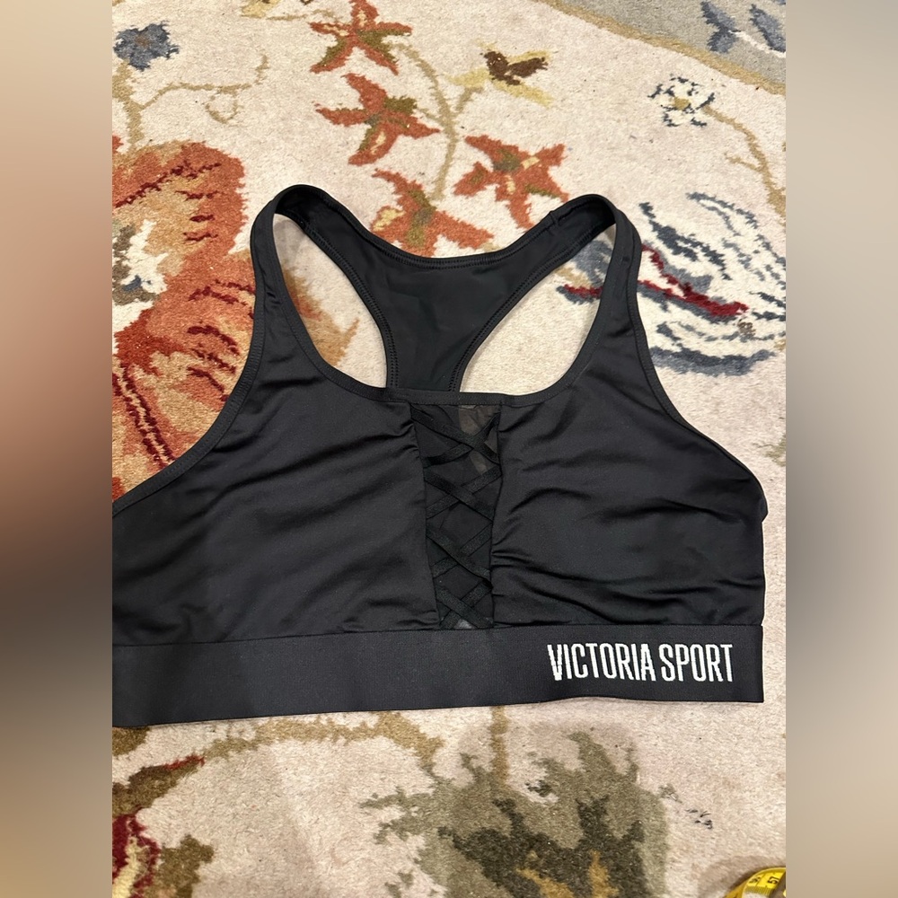 Victoria Sport Black Racerback Sports Bra Medium
